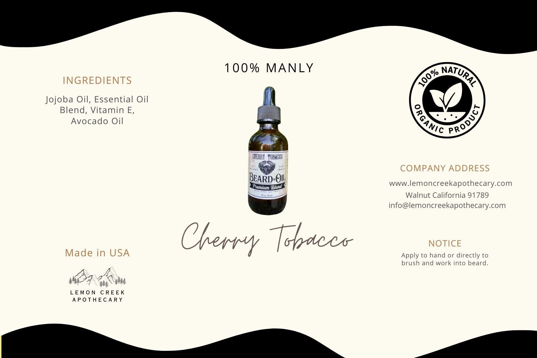 Buy Sweet Cherry Tobacco Beard Oil Online – Lemon Creek Apothecary